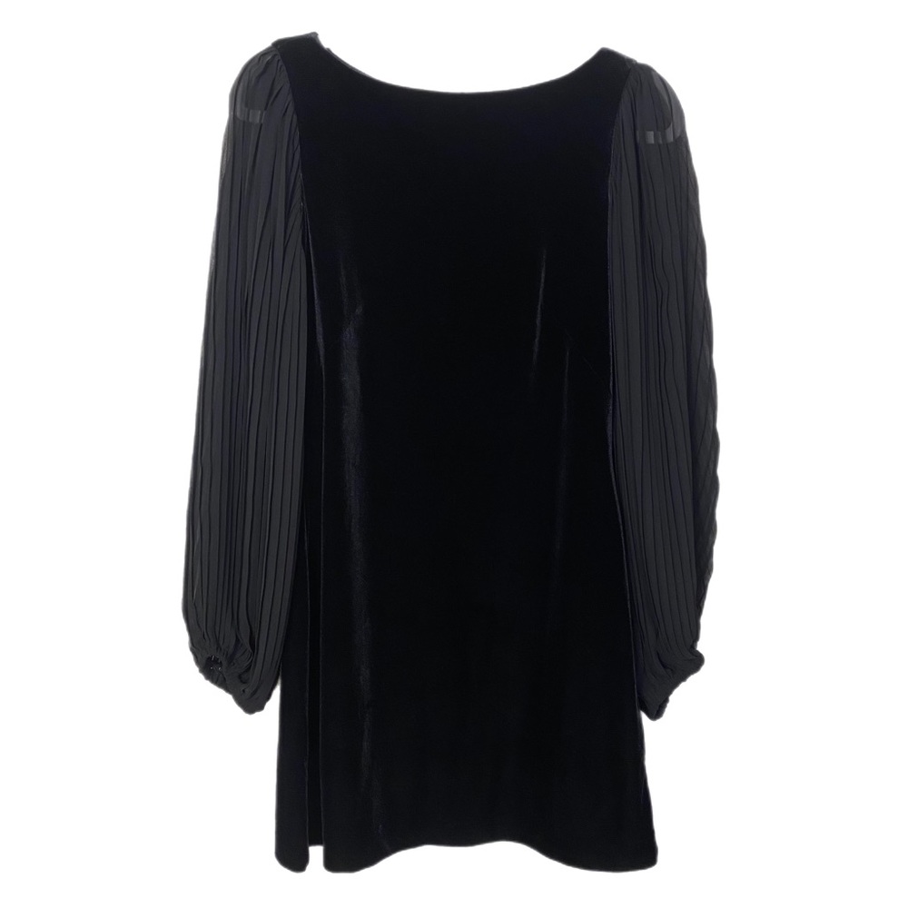 White House black market velvet dress chiffon sleeves